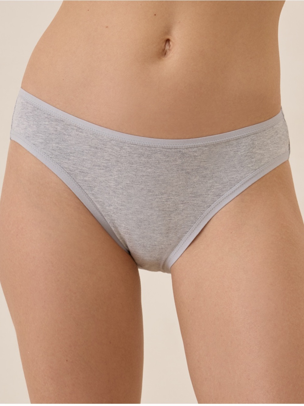 NWT! Pact Organic Everyday Classic Fit Bikini Heather Gray Cotton Bikini